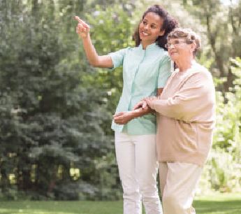 girls and nany stand together